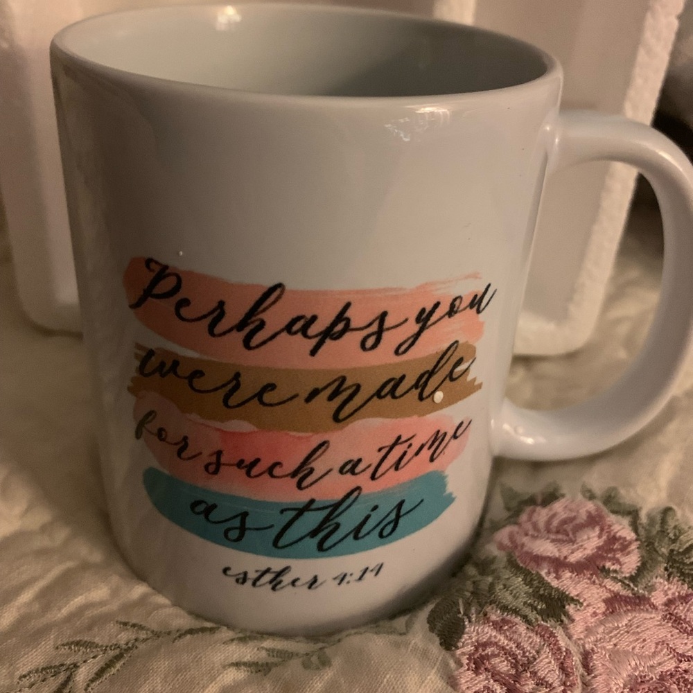 Coffee Mug “Perhaps You Were Made for Such A Time As This" Pastel Watercolor NIB
